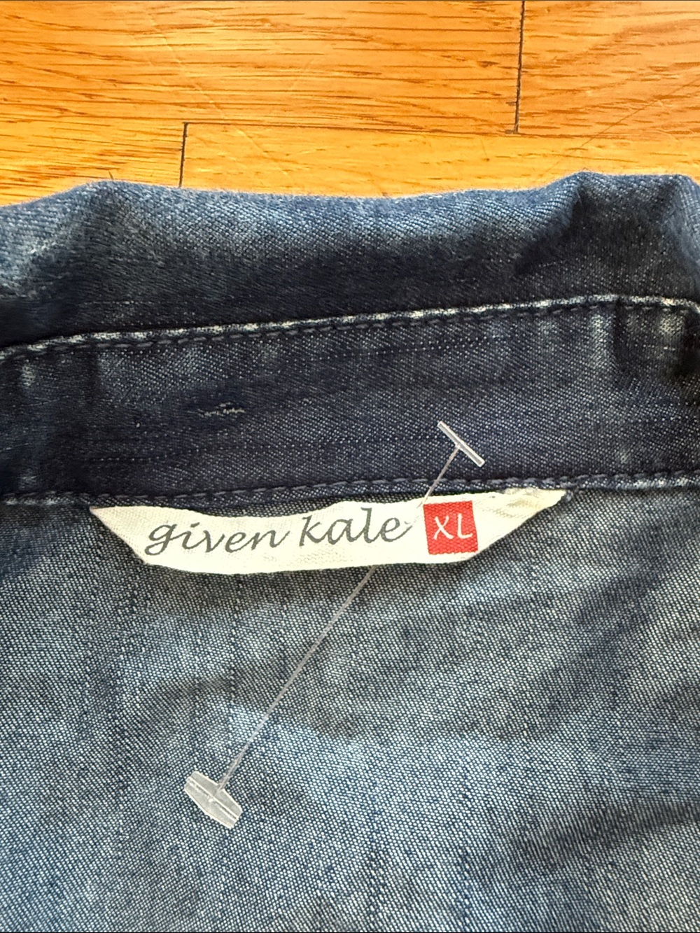 NWT Denim Button-Down Shirt Dress with Ruffle Sleeves - Blue - Picture 2 of 6
